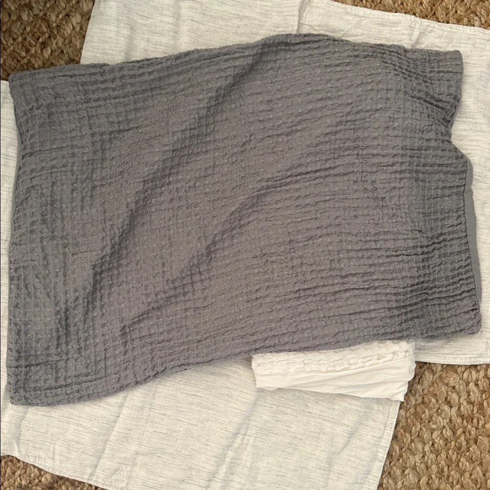 Gray and White Textured pillow cases bundle of 6 (3 sets) natural home decor